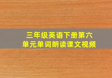 三年级英语下册第六单元单词朗读课文视频