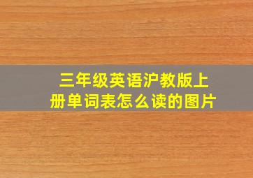 三年级英语沪教版上册单词表怎么读的图片