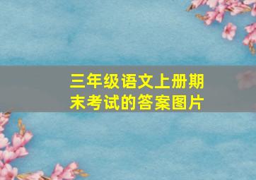 三年级语文上册期末考试的答案图片