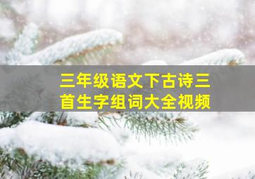 三年级语文下古诗三首生字组词大全视频