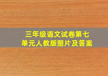 三年级语文试卷第七单元人教版图片及答案