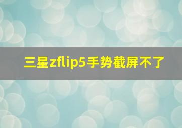 三星zflip5手势截屏不了