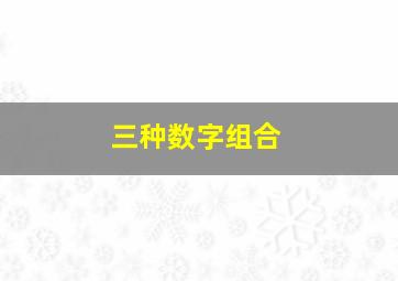 三种数字组合