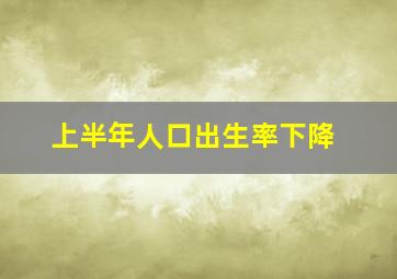 上半年人口出生率下降