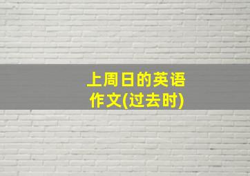 上周日的英语作文(过去时)