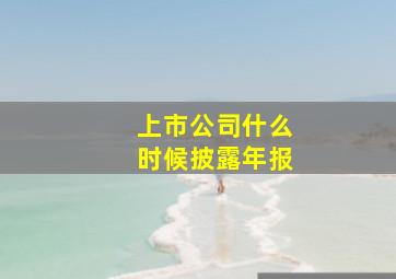 上市公司什么时候披露年报