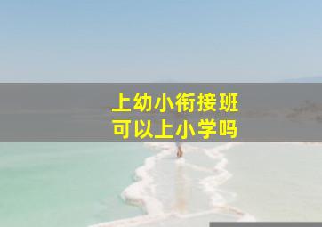 上幼小衔接班可以上小学吗