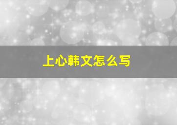 上心韩文怎么写