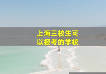 上海三校生可以报考的学校