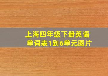 上海四年级下册英语单词表1到6单元图片