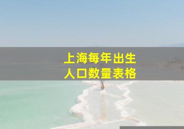 上海每年出生人口数量表格