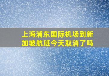 上海浦东国际机场到新加坡航班今天取消了吗