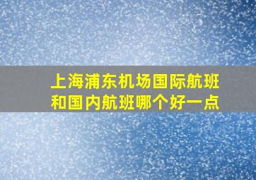 上海浦东机场国际航班和国内航班哪个好一点