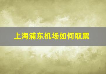 上海浦东机场如何取票