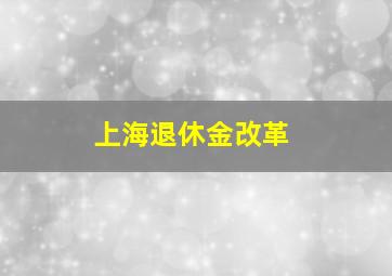 上海退休金改革