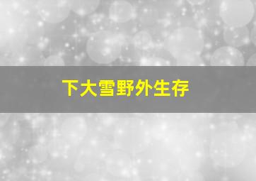 下大雪野外生存