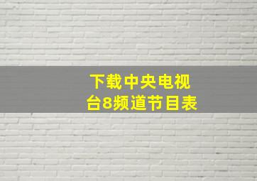 下载中央电视台8频道节目表