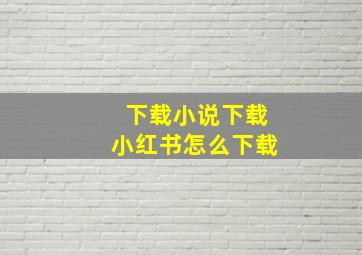 下载小说下载小红书怎么下载