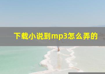 下载小说到mp3怎么弄的