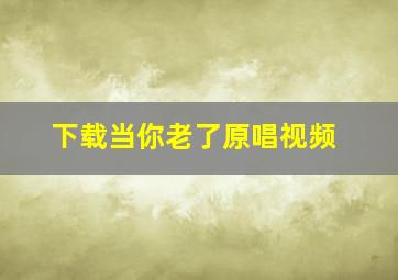 下载当你老了原唱视频