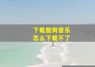 下载酷狗音乐怎么下载不了