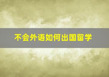 不会外语如何出国留学