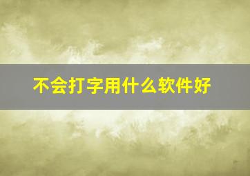 不会打字用什么软件好