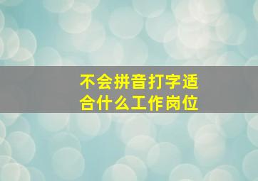 不会拼音打字适合什么工作岗位