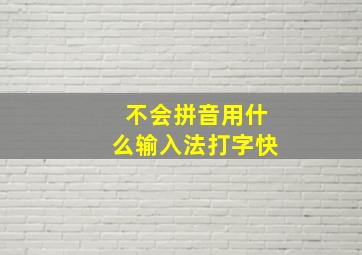 不会拼音用什么输入法打字快