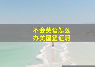 不会英语怎么办美国签证呢