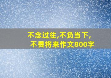 不念过往,不负当下,不畏将来作文800字