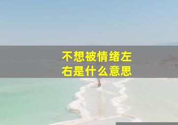 不想被情绪左右是什么意思