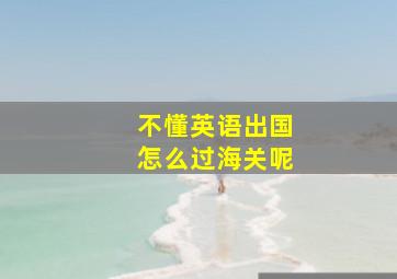 不懂英语出国怎么过海关呢