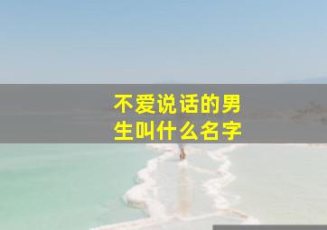 不爱说话的男生叫什么名字