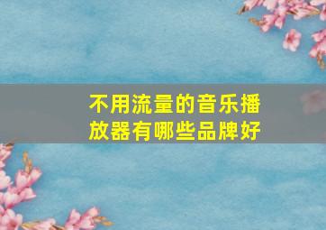 不用流量的音乐播放器有哪些品牌好