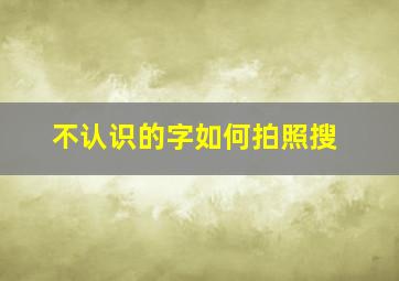 不认识的字如何拍照搜