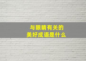 与眼睛有关的美好成语是什么