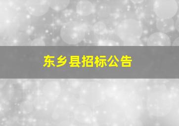 东乡县招标公告