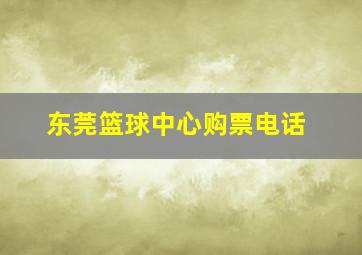 东莞篮球中心购票电话