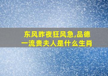 东风昨夜狂风急,品德一流贵夫人是什么生肖