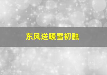 东风送暖雪初融