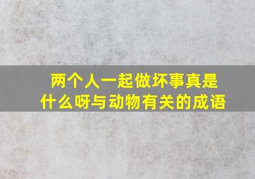 两个人一起做坏事真是什么呀与动物有关的成语