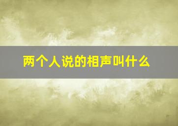 两个人说的相声叫什么