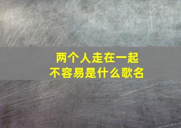 两个人走在一起不容易是什么歌名