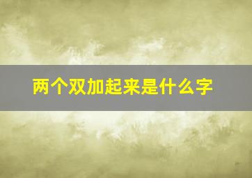 两个双加起来是什么字