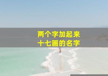 两个字加起来十七画的名字