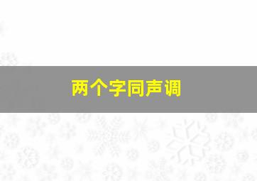 两个字同声调