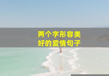 两个字形容美好的爱情句子