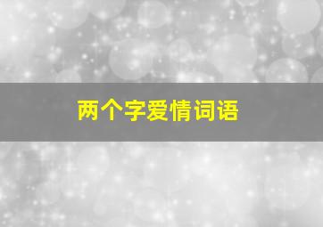 两个字爱情词语