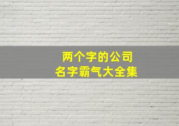 两个字的公司名字霸气大全集